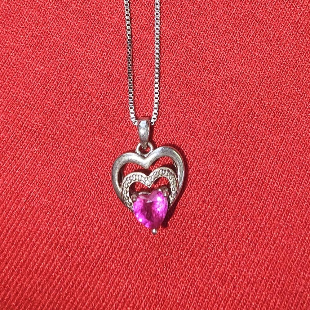 KAYs heart gemstone and diamond necklace